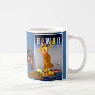 Mug Rétro art de fille de danse polynésienne d'Hawaï