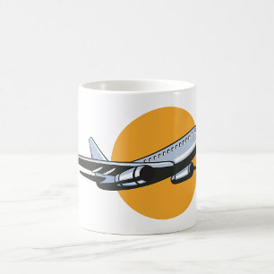 Mug Retro Avion Vintage Jet Voyage Design