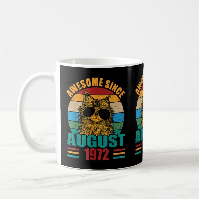 Mug Rétro Awesome depuis août 1972 50e anniversaire 50 (Gauche)