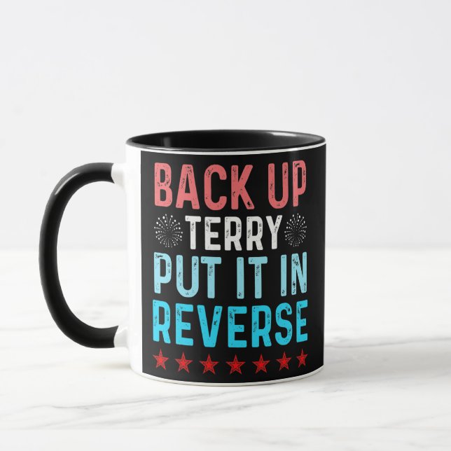 Mug Rétro Back Up Terry Placez-Le En Reverse 4 juillet (Gauche)