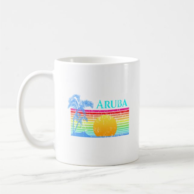 Mug Retro Beach Sunset Aruba (Gauche)