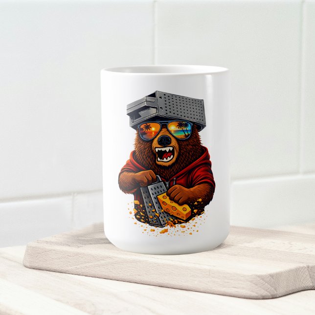 Mug Retro Bear With Cheese Grater Hat and Sunglasses (Créateur téléchargé)