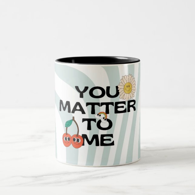 Mug Rétro Bicolore 'Tu comptes pour moi' (Centre)