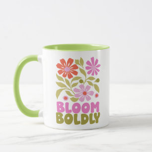 Mug Retro Boho Floral Inspirational Affirmation Citati