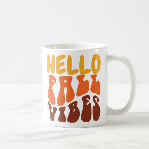 Mug Retro Bonjour Automne Vibes Citrouille Épice Cosy