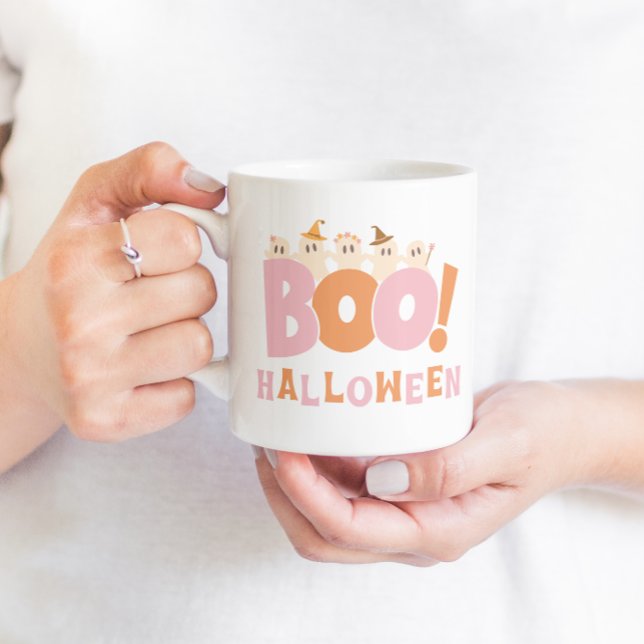 Mug Retro Boo Halloween Cool mignon moderne (Boo Halloween Retro Mug)
