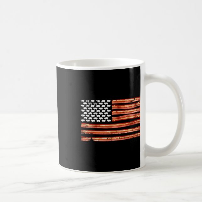 Mug Rétro Bycon Usa Drapeau Américain Jour De L'Indépe (Droite)
