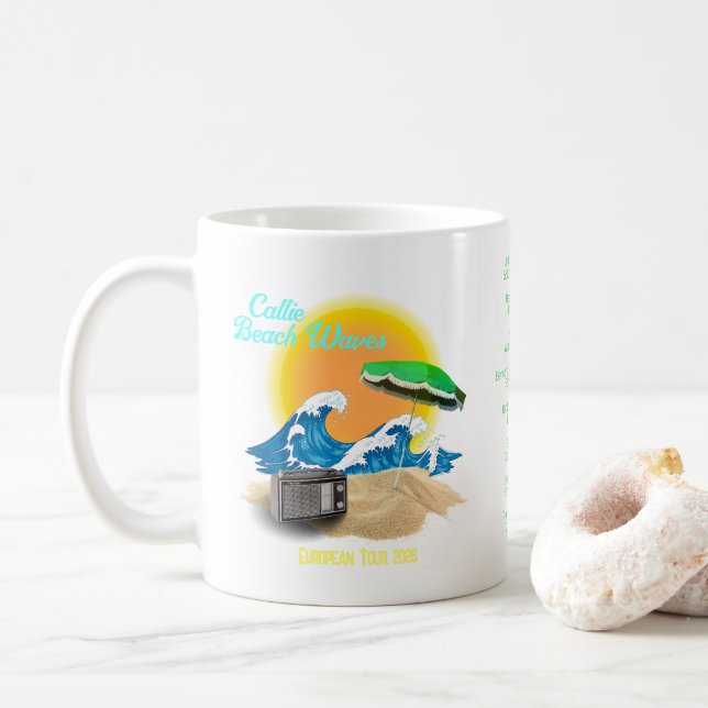 Mug Retro Callie Beach Waves Modèle Band Tour (Avec donut)
