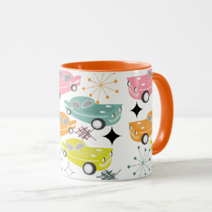 Mug Retro Cars Starburst atomique moderne milieu du si
