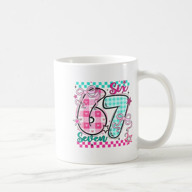 Mug Retro Checkered Valentine Six Seven Meme 67 Viral  (Droite)