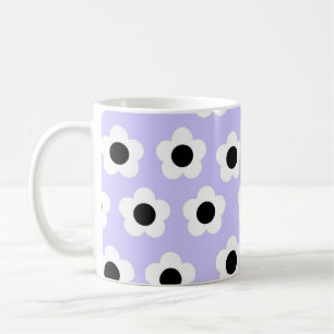 Mug Retro Chic Bleu Floral Blanc intemporel Style Y2K