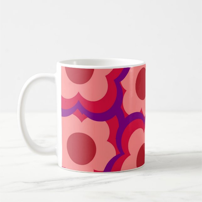 Mug Retro Chic Bold Rouge violet floral Funky Y2K (Gauche)