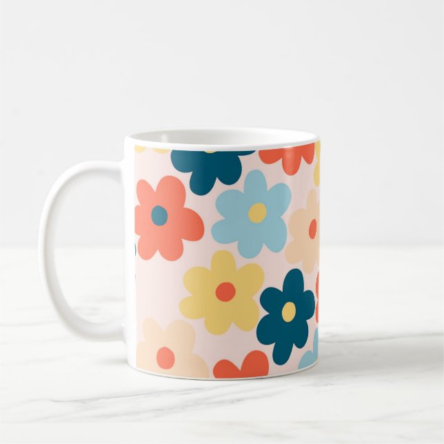 Mug Retro Chic Colorful Floral Vibrant Y2K Inspiré (Gauche)