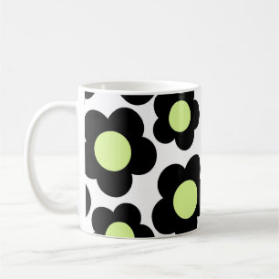 Mug Retro Chic Noir Neon Vert Floral Gras Y2K