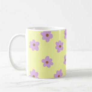 Mug Retro Chic Purple Jaune Floral Funky Y2K