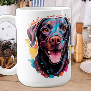 Mug Retro Chien Pop Art Coloré Labrador Retriever
