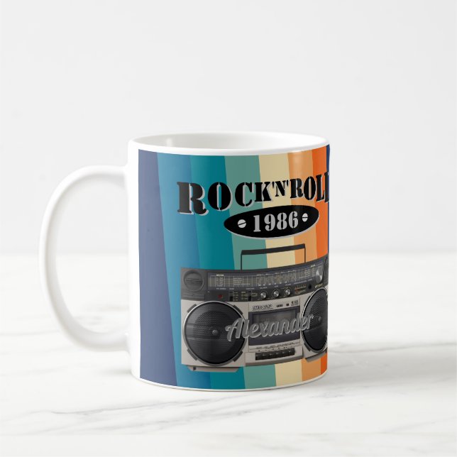 Mug Retro classique boite à boum rock n roll musique v (Gauche)