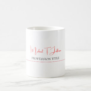 Mug Retro classique élégant Plain simple rouge blanc