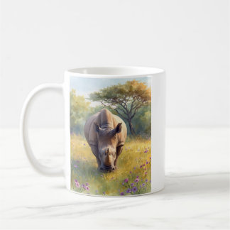 Mug Rétro Classique Rhinocéros Africain