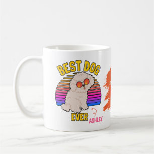 Mug Retro Colorful Funny Poodle Chien