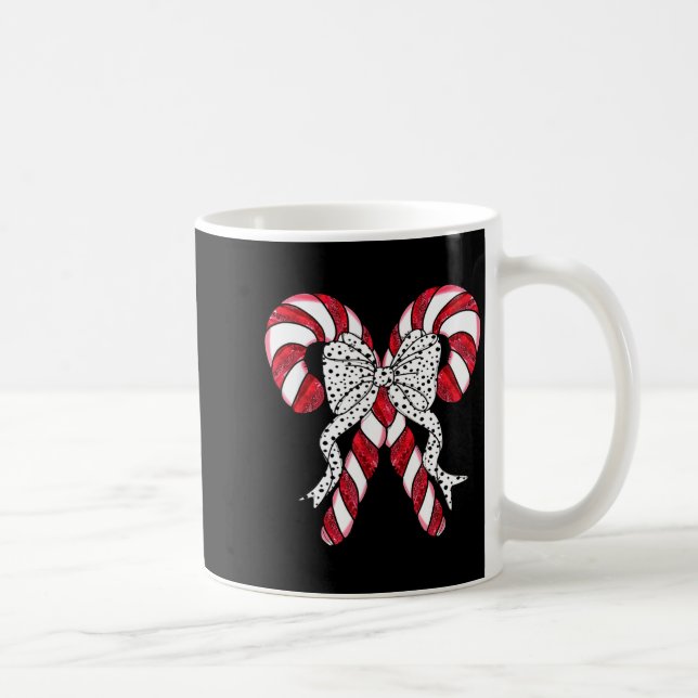 Mug Retro Coquette Bow Candy Cane Christmas Season Wom (Droite)