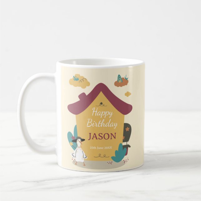 Mug Retro Cosy House Anniversaire de enfant Party Phot (Gauche)