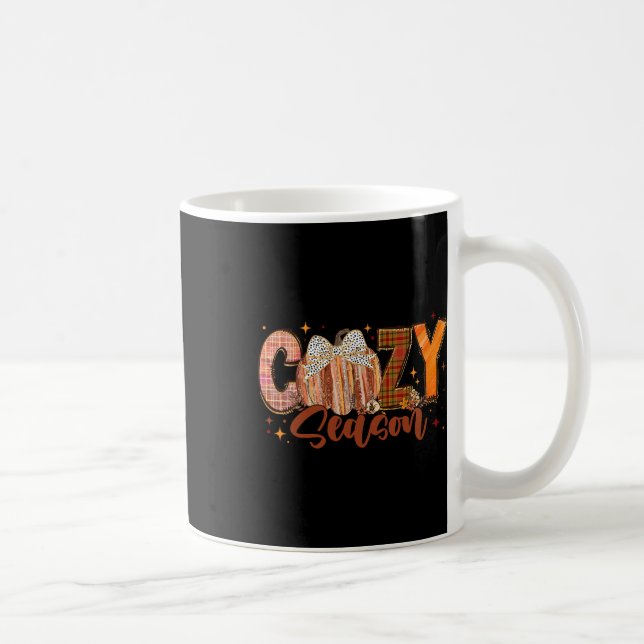 Mug Retro Cosy Season Citrouille Bow Tis The Season Me (Droite)