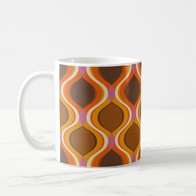 Mug Retro courbe sans couture motif. wallp style les a (Gauche)