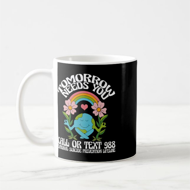 Mug Rétro Demain a besoin de vous 988 Prévention du su (Gauche)