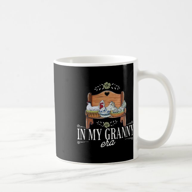 Mug Rétro Drôle Dans Mon Ère Mamie Ferme Poulet Woo (Droite)