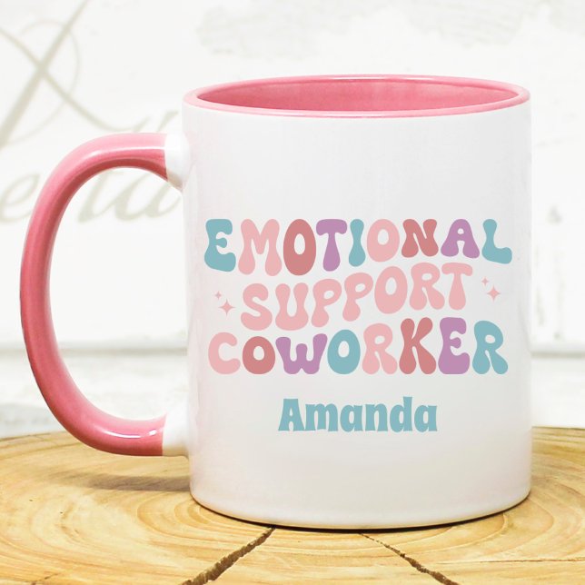 Mug Retro emotional support Coworker funny custom (Créateur téléchargé)