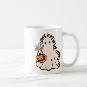 Mug Retro Enseignant Halloween Ghost Lire plus Livres
