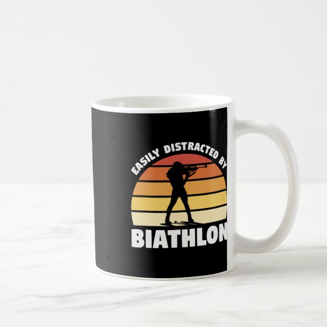 Mug Rétro Facilement Distrait Par Biathlon Biathlete (Droite)