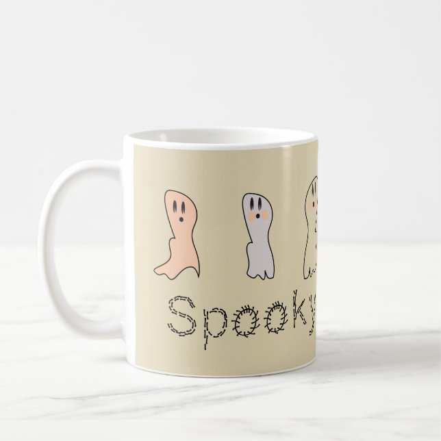 Mug Rétro Fantôme Spooky lettrage à la main  (Gauche)