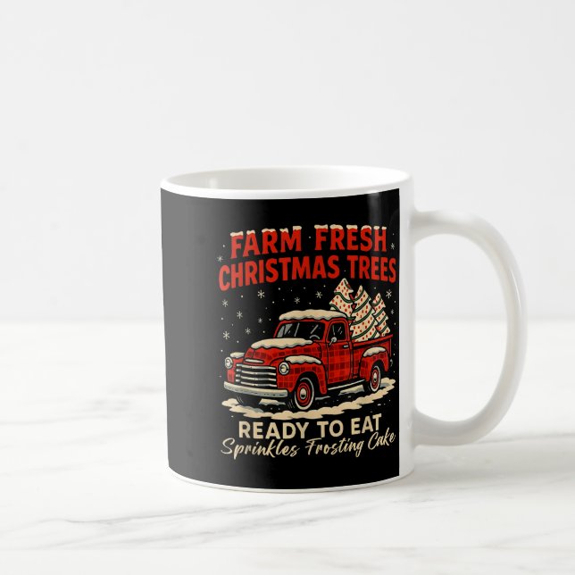 Mug Retro Farm Fresh Debbie Christmas Cake Red Truck H (Droite)