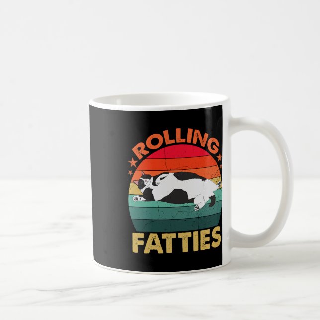 Mug Rétro Fat Kitten Tee Drôle Chat Fats Lolling (Droite)