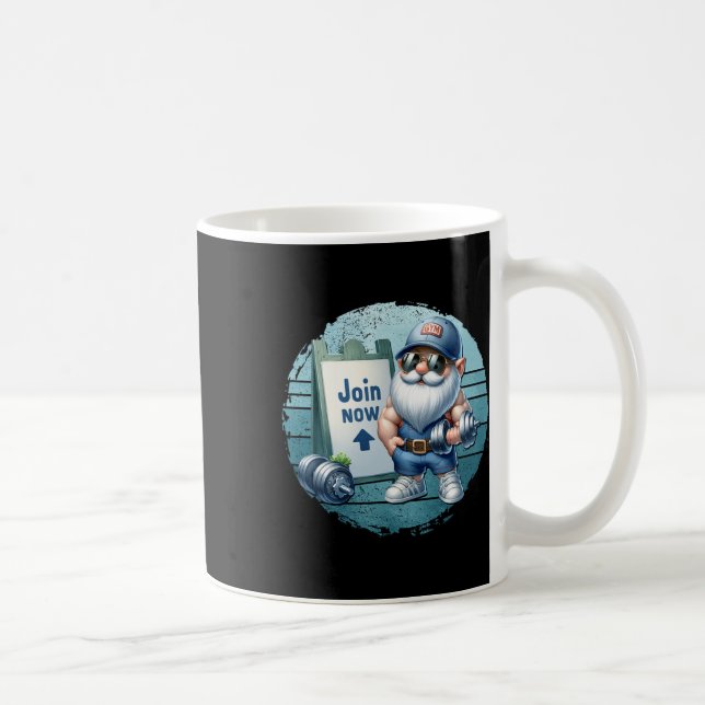 Mug Retro Fitness Gnome In Gym Outfit With Dumbbells V (Droite)
