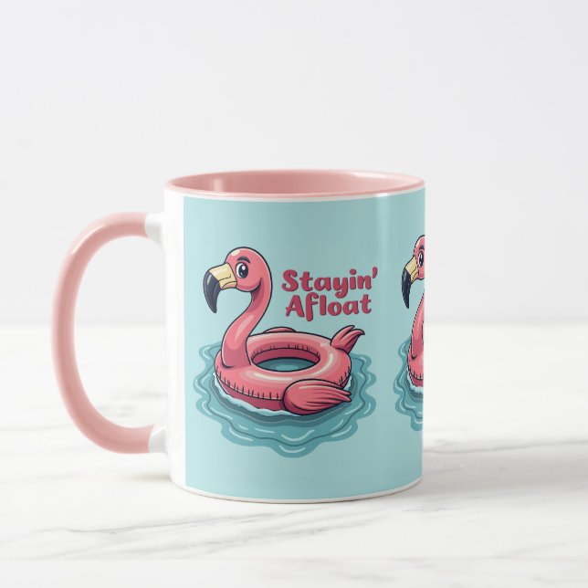 Mug Retro Flamingo Float Funny Summer (Gauche)