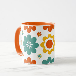 Mug Rétro Fleur Géométrique Pouvoir des Années 70 Bohè
