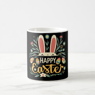 Mug Retro Floral Happy Easter Bunny Boho Spring
