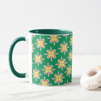 Mug Retro Floral Pattern Colorful Spring Flower Design