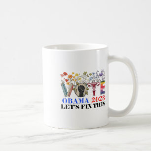 Mug Retro Floral Vote Obama 2028 Réparons Ce Président