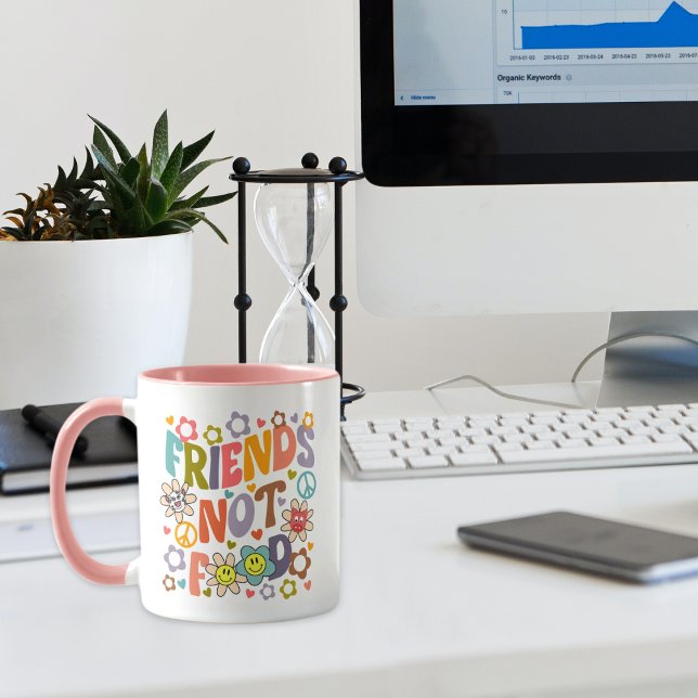 Mug Retro Friends Not Food, Vegan (Créateur téléchargé)