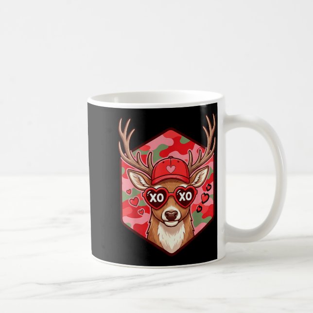 Mug Retro Funny Boys Valentines Day Hunting Deer Camo  (Droite)