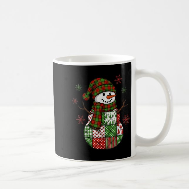 Mug Retro Funny Christmas Patchwork Snowman Xmas Holid (Droite)