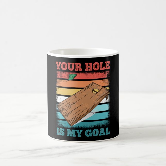 Mug Retro Funny Cornhole Don Ton trou est mon objectif (Centre)