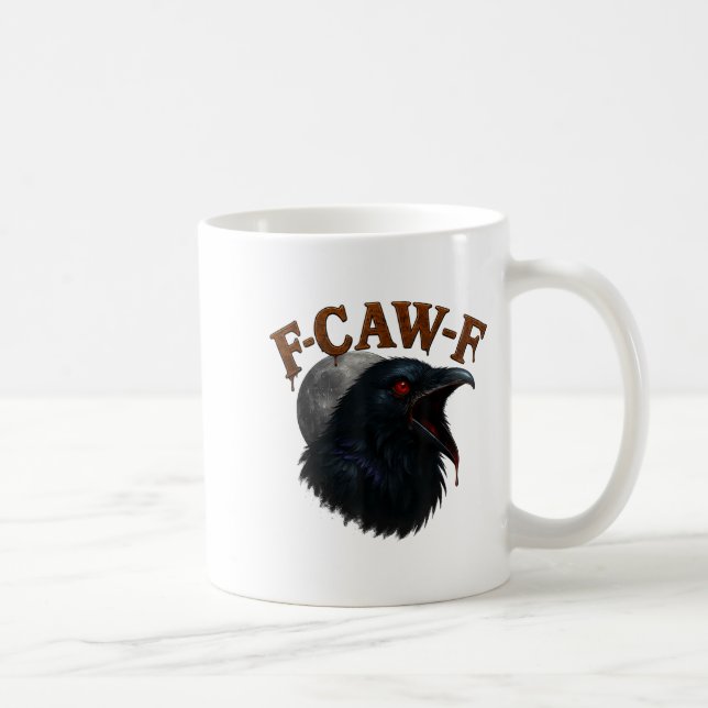 Mug Retro Funny F Caw F Crow Et Bird Moon (Droite)