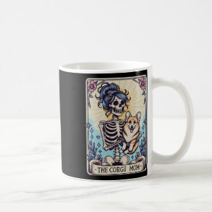 Mug Retro Funny Le Corgi Mom Tarot Card Skeleton Hall