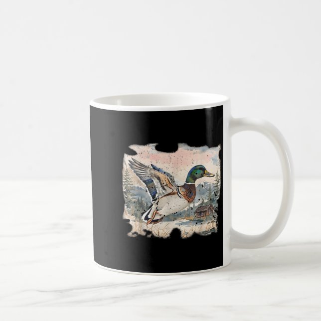 Mug Retro Funny Mallard Duck Waterfowl Hunting Cozy Se (Droite)
