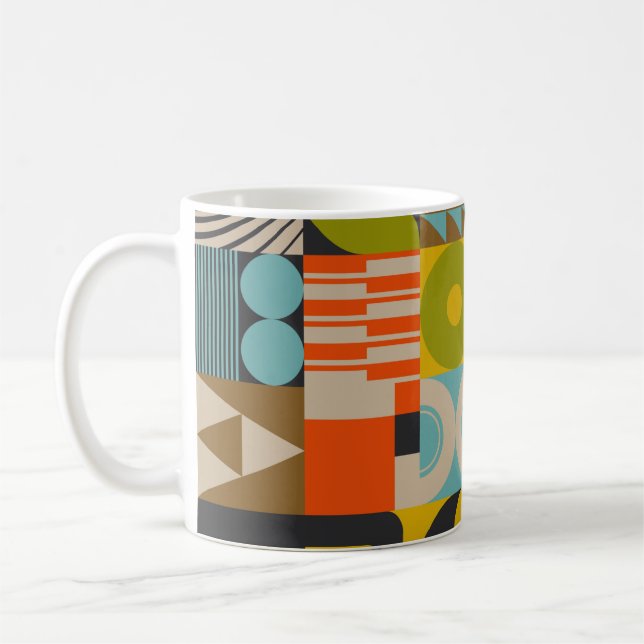 Mug Rétro future oeuvre inspirée des symboles abstrait (Gauche)